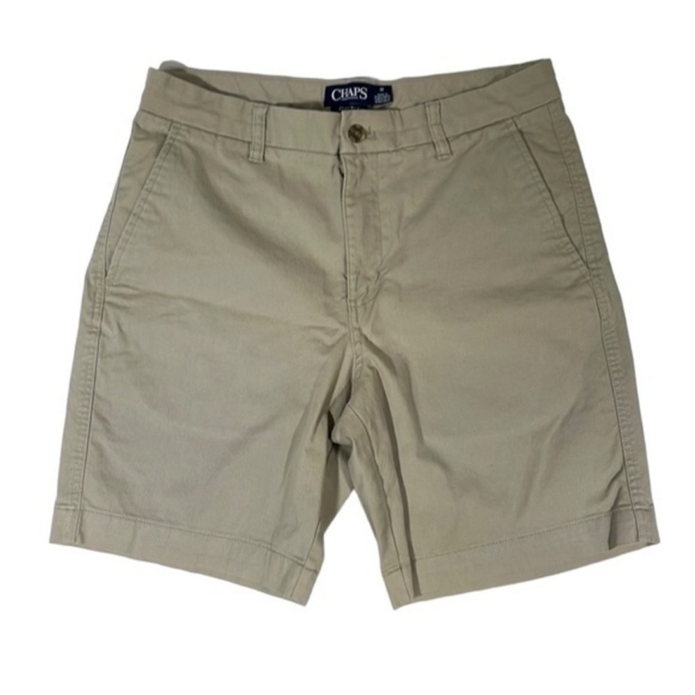 Chaps Flat Front Stretch Twill Casual Shorts 8” Inseam, Men’s Waist Size 36